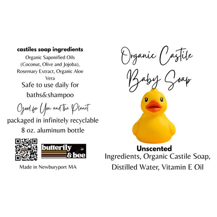 Butterfly&Bee - Wholesale 2-in-1 shampoo & body wash – Baby - Organic Castile Baby Soap and Shampoo &Body Wash for Babies2