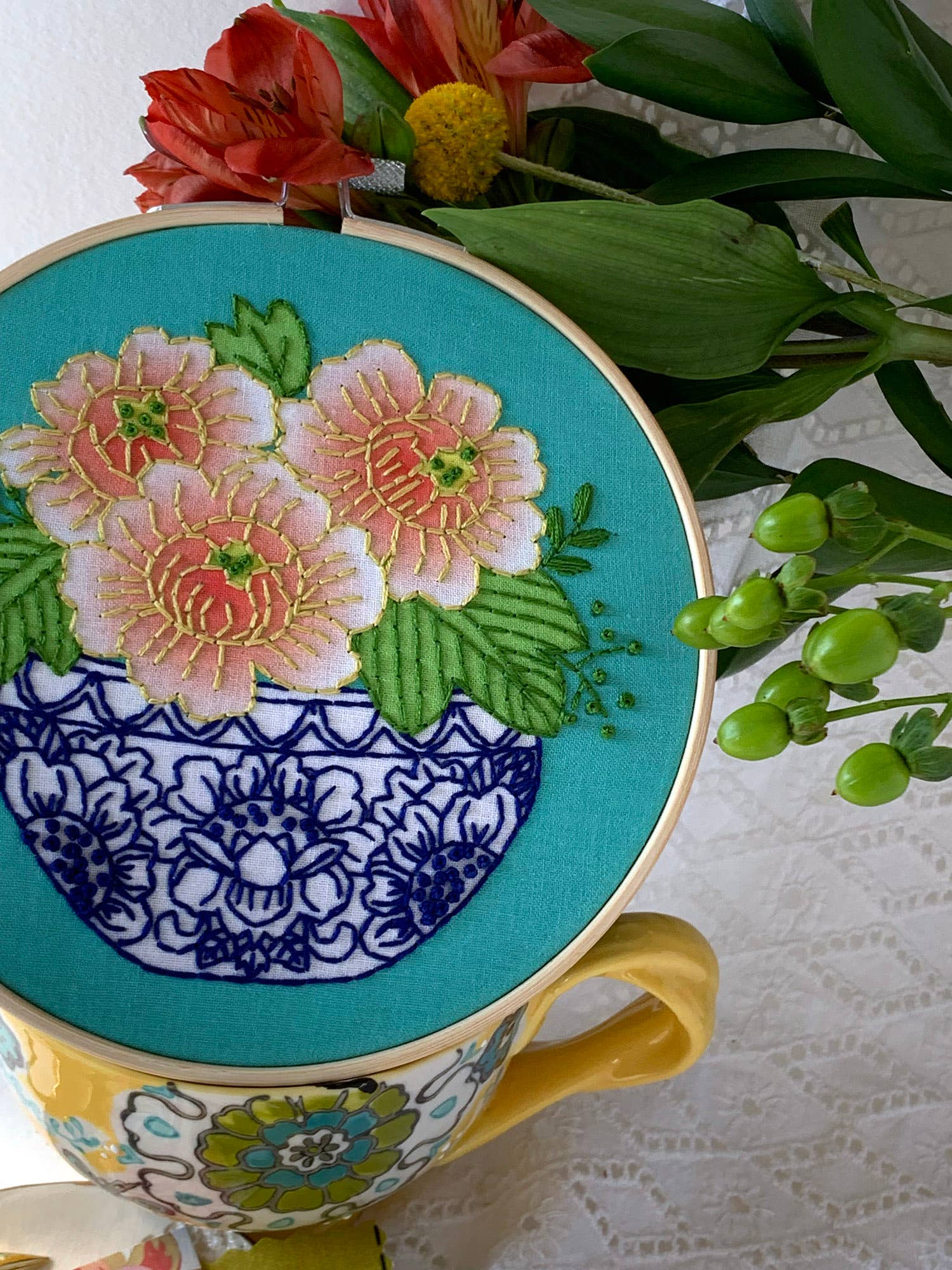 Rikrack - Wholesale Embroidery/Cross Stitch Supplies - Peony Embroidery Kit7