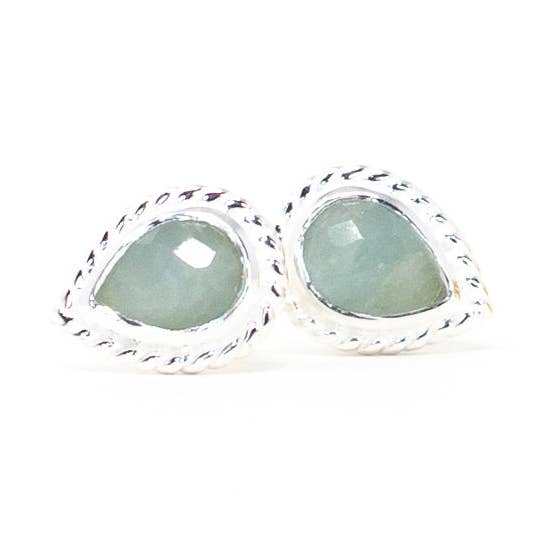 Boho Drop Stud Milky Aquamarine for wholesale by Garcia Cristina