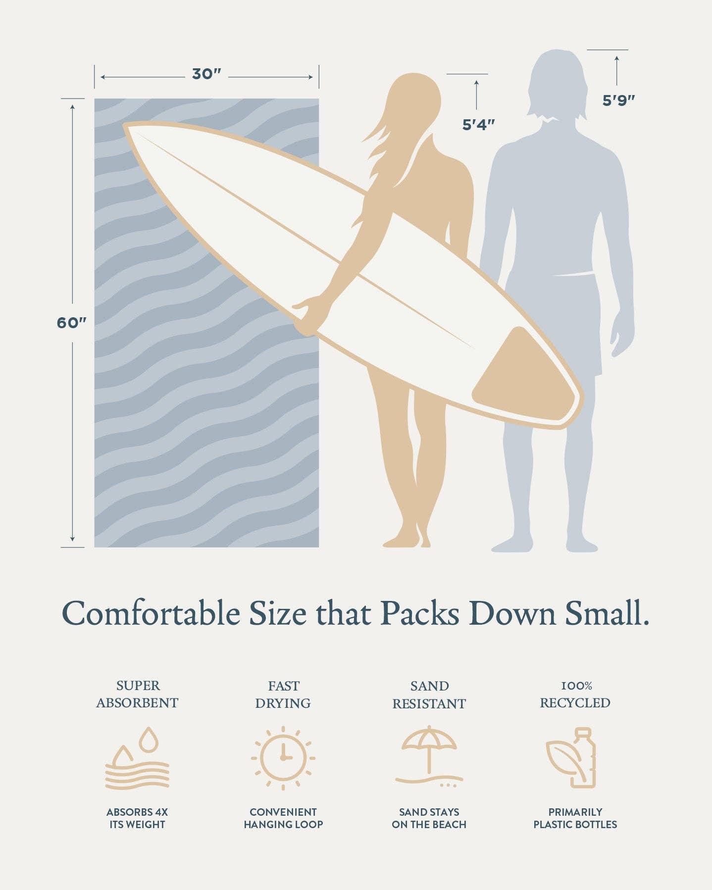 LUVLY+WILDE - Wholesale Beach Towel - Hello Hosta Travel Towel (FS)10