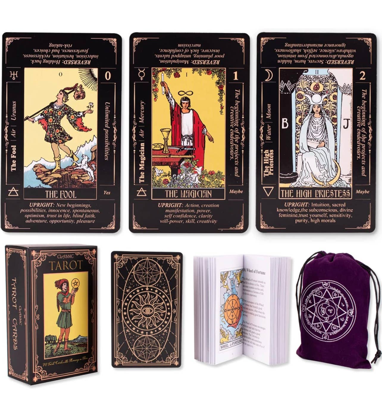 Ruby May Inc. - Wholesale Tarot Cards - Beginners Tarot Cards with Meaning and Keywords and BAG5