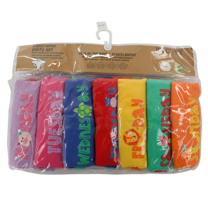 ZOOCCHINI – wholesale Underkläder - Barn – Kids Organiska Trosor - Veckodagar 7PC Set