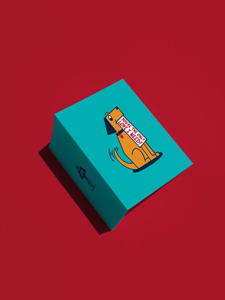 "Tu es le seul amour dont j'ai besoin !" Carte de vœux avec un chien mignon pour la vente par Good Time Goods