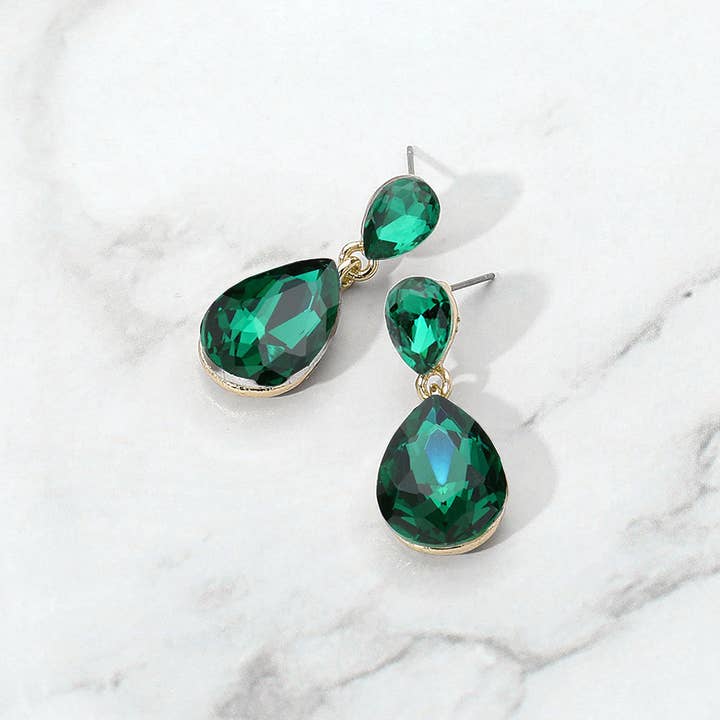 Sensibling Corp. - Wholesale Dangle earrings - Glass Crystal Teardrop Dangle Earrings2