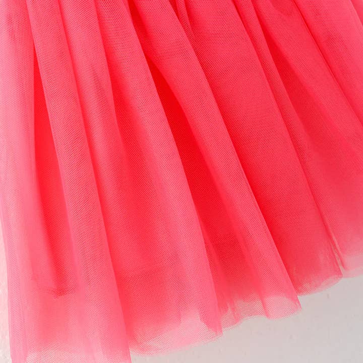 Auraquise - Wholesale Dress - Kids - Girls Summer Hot Pink Suspenders Tulle Dress