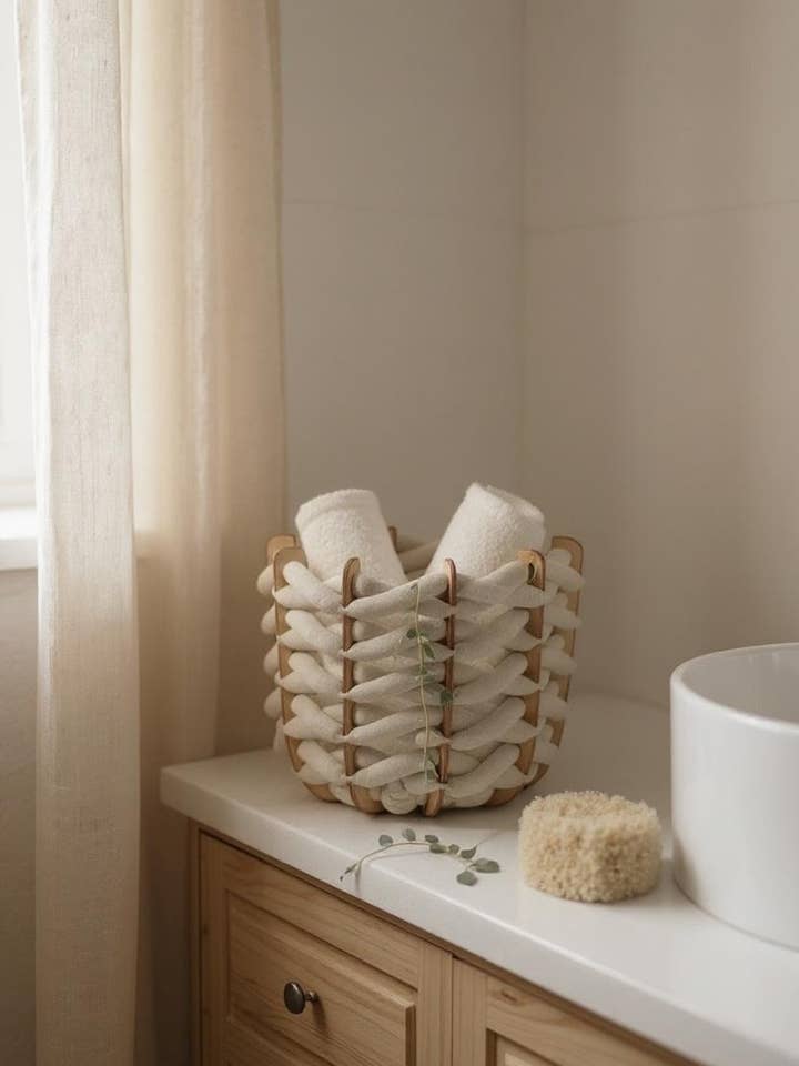 (M) Hullkorg i stenfärgad ultrasuede för wholesale av Knots Studio