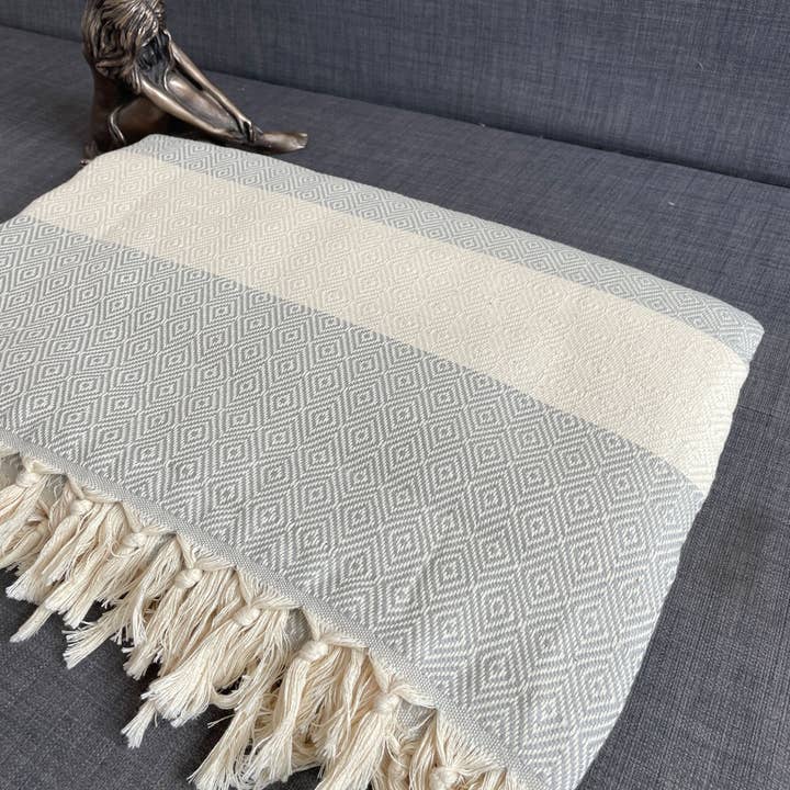 Wildash London - Wholesale Throw Blanket - Alicia King Size Bed Throw XL | Soft Grey1