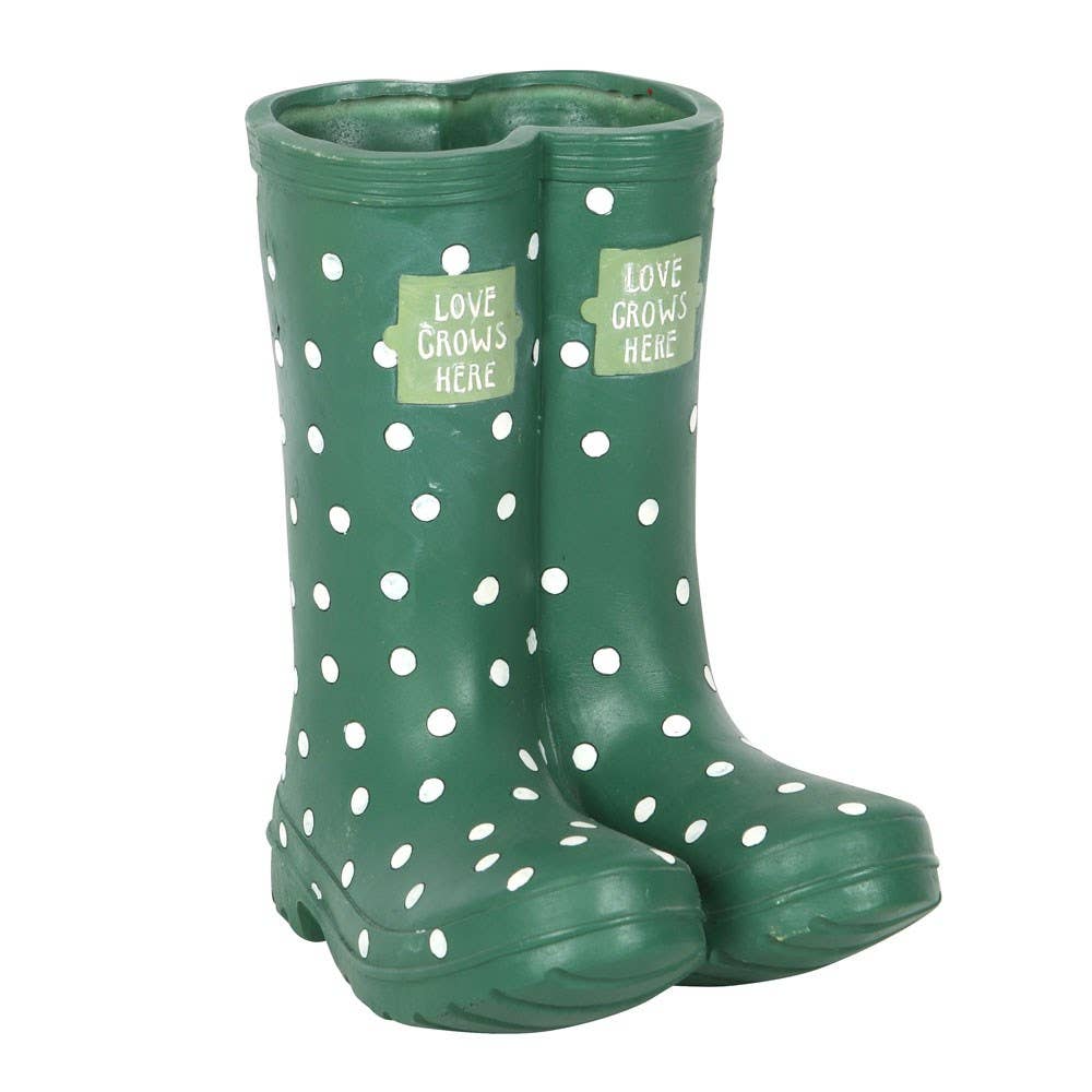 Something Different Wholesale - Wholesale Plant Pot - Dark Green Welly Boot Planter1