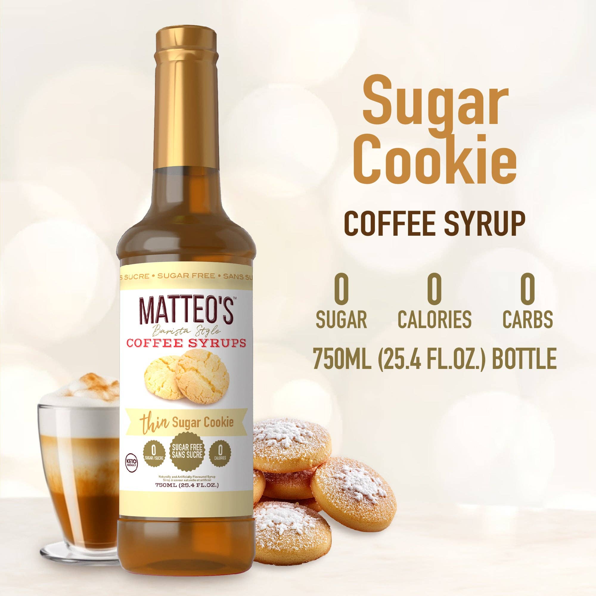Matteo's - Wholesale Iced Coffee/Cold Brew - Sugar Free Coffee Syrup, Sugar Cookie2