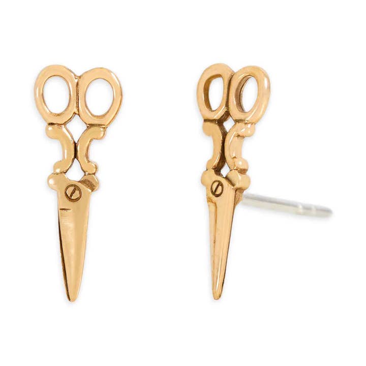 Oorbellen met schaarpost van sterling zilver of brons 17x7mm voor wholesale door Nina Designs