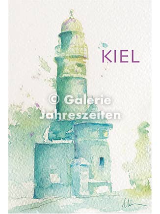 Kiel Leuchtturm Holtenau Klappkarte für den Großhandel von Karen Utermann Galerie Jahreszeiten