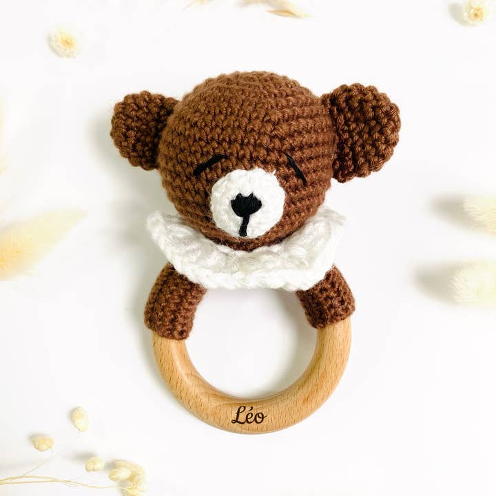 Crochet rattle for babies for wholesale by Les Petits Citrons