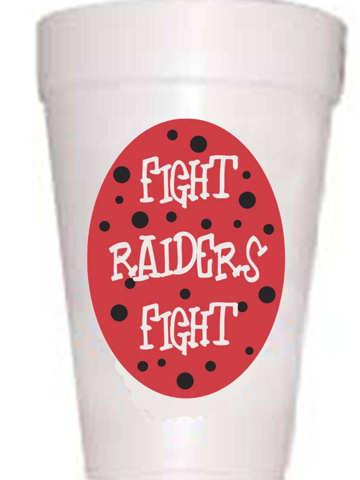 Tech Raiders Fight Styrofoam Cups-Texas for wholesale by Preppy Mama