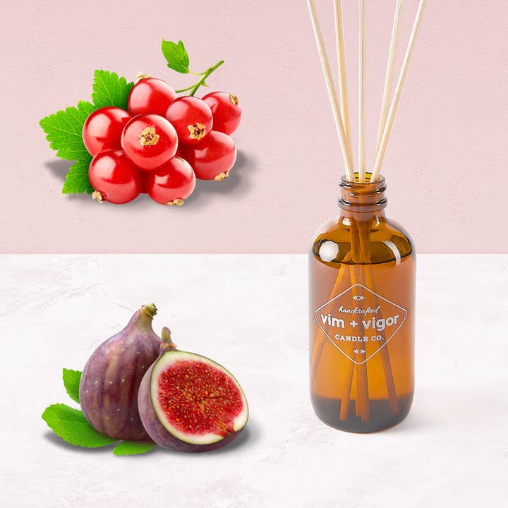 Red Currant + Fig Reed Diffuser for wholesale by Vim + Vigor Candle Co