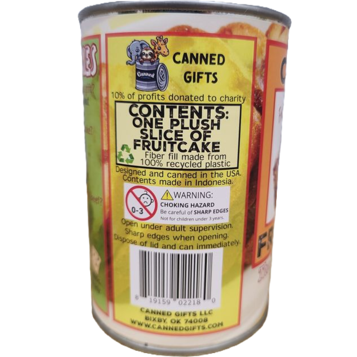 Canned Gifts - Wholesale Gag Gift/Novelty Gift - Canned Fruitcake | Plush Fruit Cake w/Jokes | Christmas6