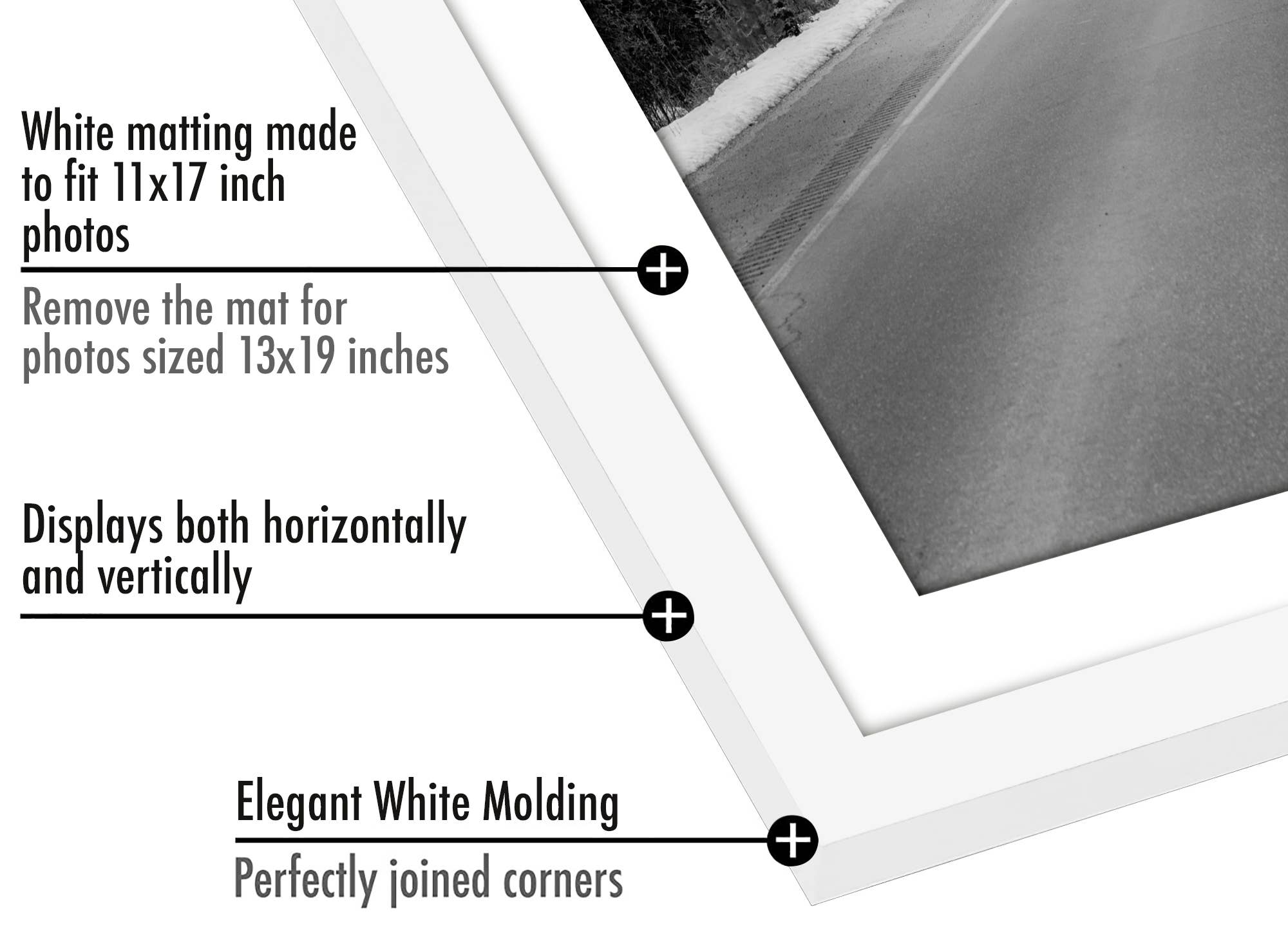 Americanflat - Wholesale Picture Frame - Americanflat Picture Frame with Mat Slim Molding (5 Pack)116