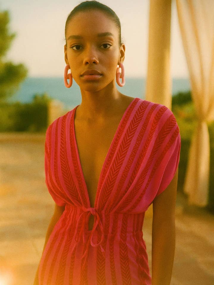 Fuschia Maxi Jumpsuit for wholesale by Soléa