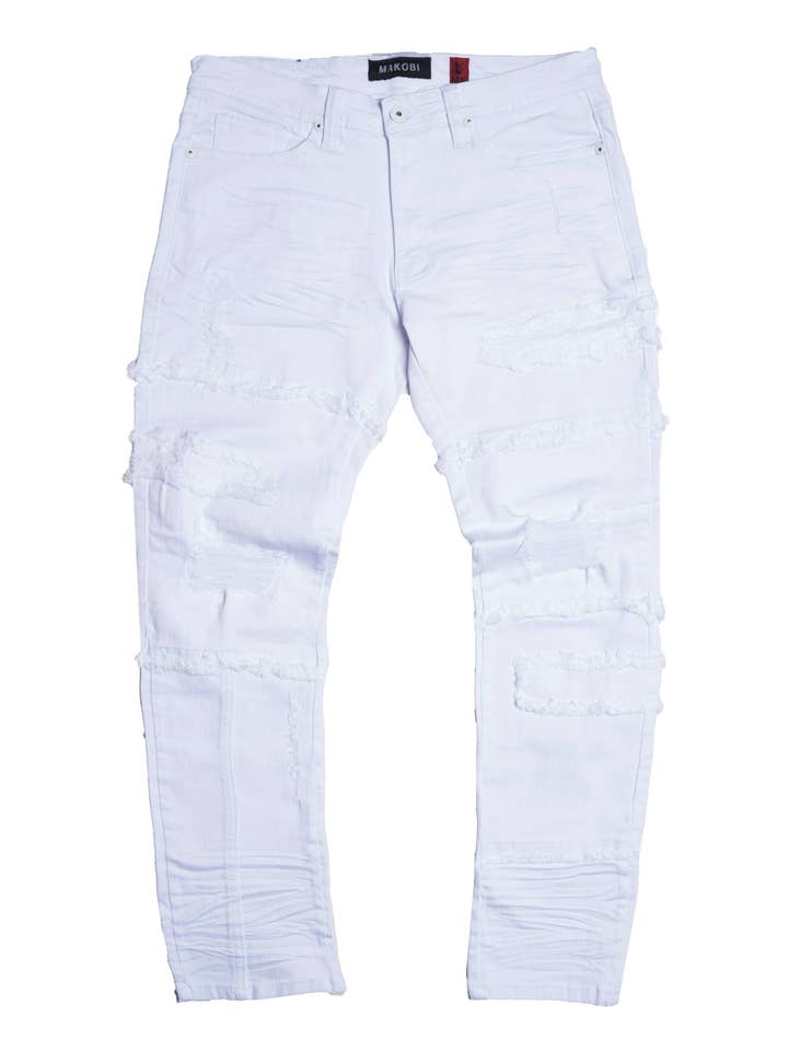 Jeans Fray MT1912 Bergamo - Bianco per la vendita all'ingrosso da parte di Frost Originals