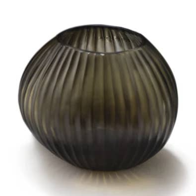 Portavelas de CUARZO - H12 D15 cm - HUMO ÍNDIGO para venta al por mayor de DutZ Collection @ Lowlands Design