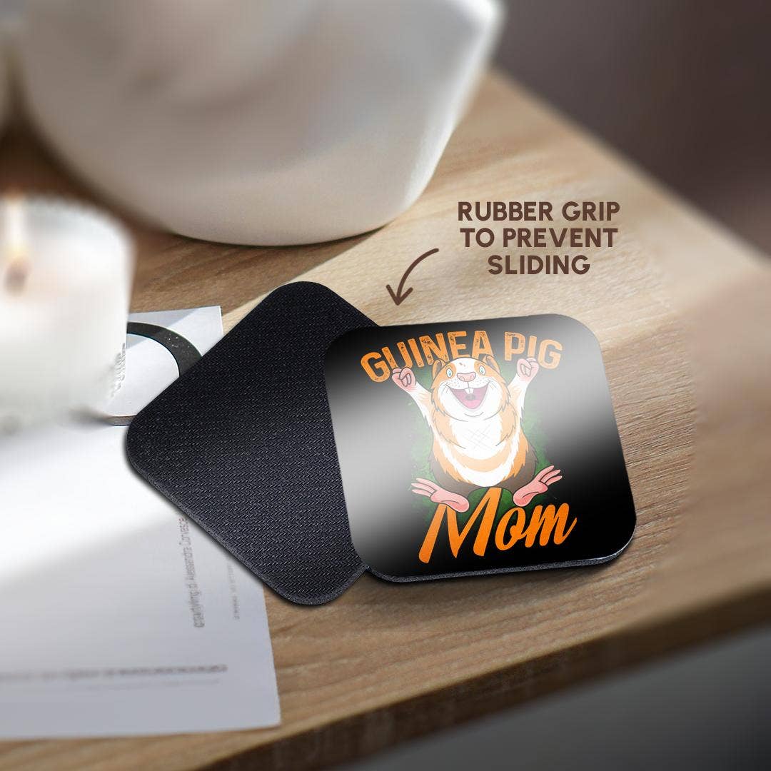 3dRose - Vente Sous-verre - 3dRose, Cochon d'Inde Porcelet Maman avec Fond Vert Maman Mère, Dessous de Verre10