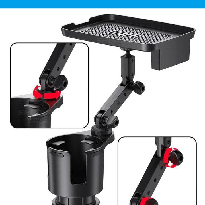 VIGOR - Wholesale Car Decorative Charm - Unisex - Car Cup Holder Expander with Tray 360°Rotating Table Adjusta11
