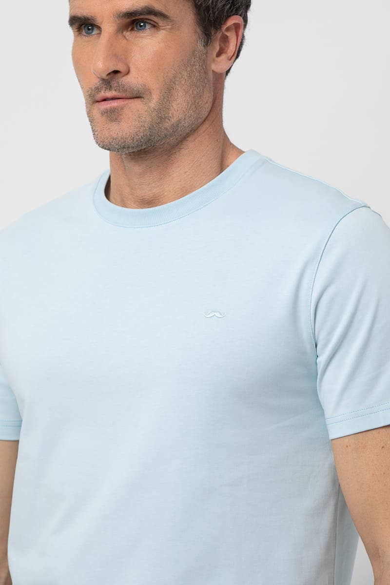 Azul- Celeste Camiseta Básica Lisa Manga Corta Algodon celeste Neil de venta al por mayor en Faire1