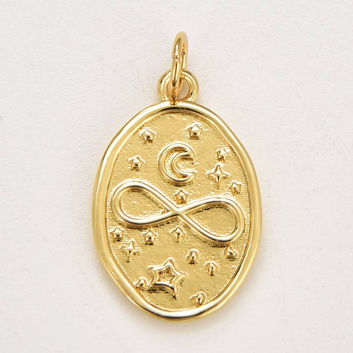 Gold Filled Infinity Moon Star Celestial Charm, CP1817 for wholesale by Beads Creation