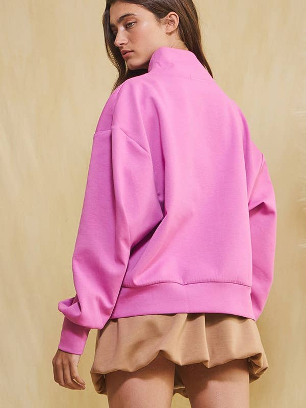 BUCKETLIST - Wholesale Sweatshirt – Women's - IT2154 Half Zip-up Scuba Sweatshirts46