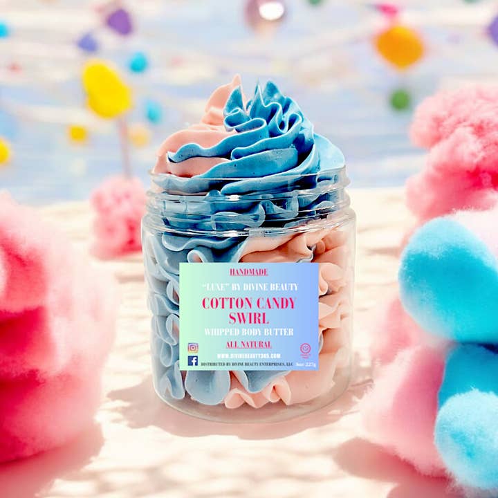 Divine Beauty Enterprises - Wholesale Body Balm/Butter - Cotton Candy Swirl Whipped Body Butter