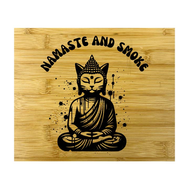 Stash Box | Namaste & Smoke | Engraved Smoke Storage Box for wholesale by Sleepy Green