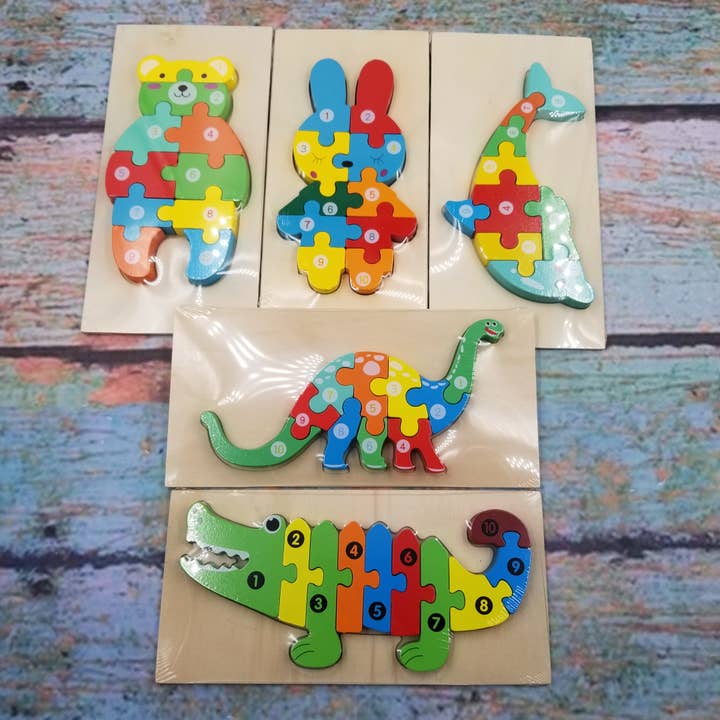 Cartoon Animal 3D Wooden Puzzle for wholesale by MIAS SHOP