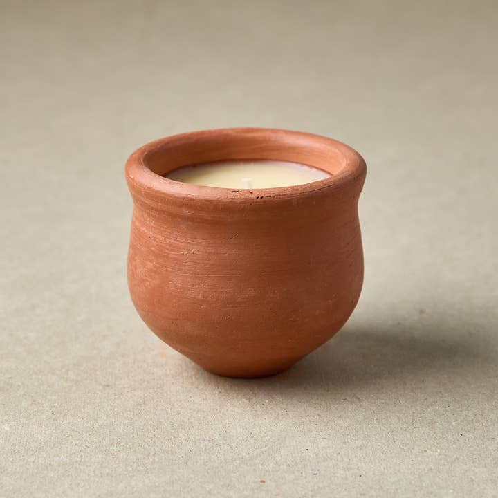 Dalit Goods Co - Wholesale Jar/filled candle - Handmade Indian Terracotta Pavani Candle - Original Scent1