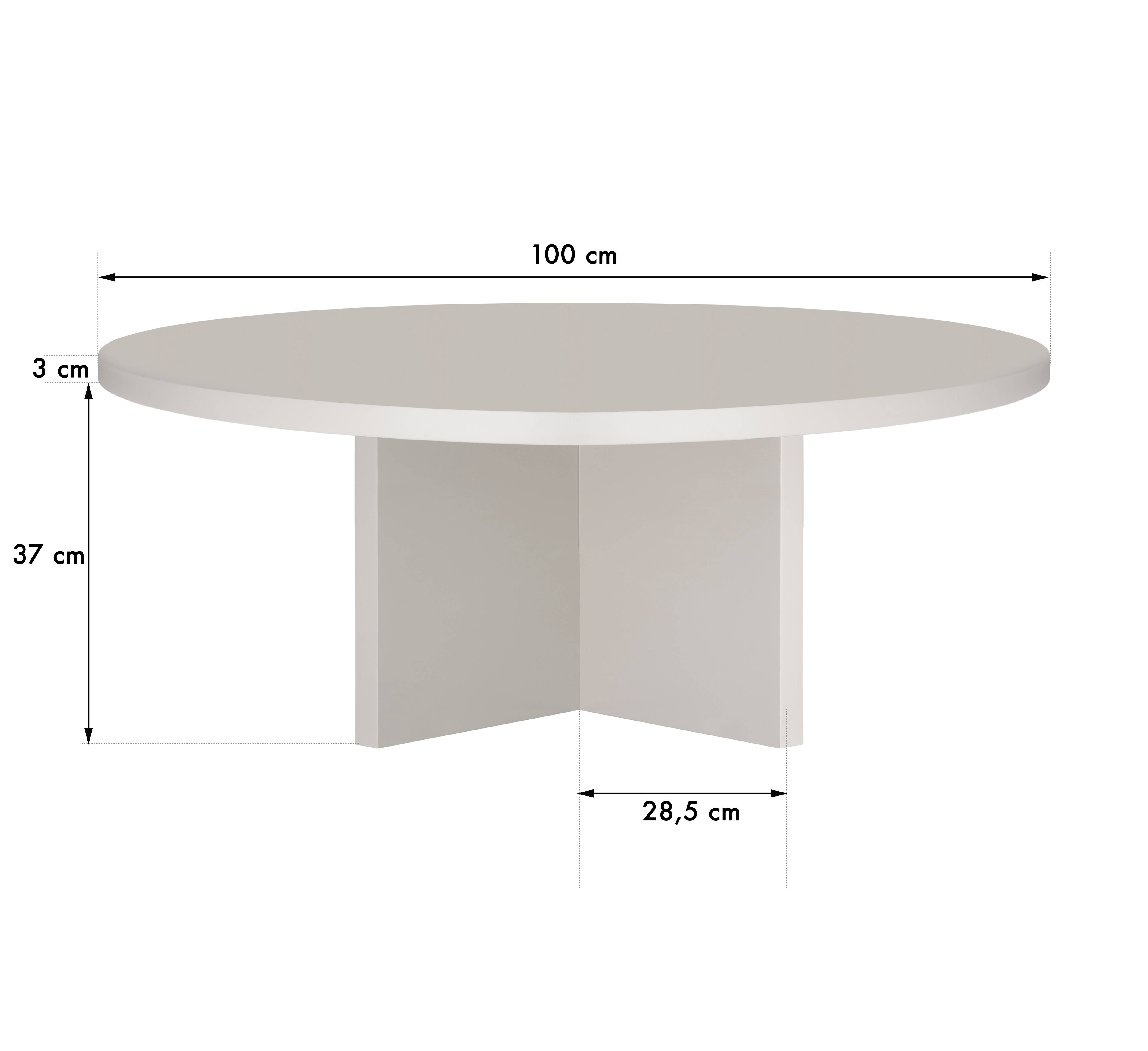 Really Nice Things - Wholesale Coffee Table - Round coffee table, 3cm taupe tabletop, 100cm1