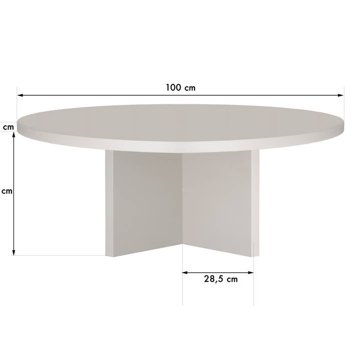 Really Nice Things - Wholesale Coffee Table - Round coffee table, 3cm taupe tabletop, 100cm1
