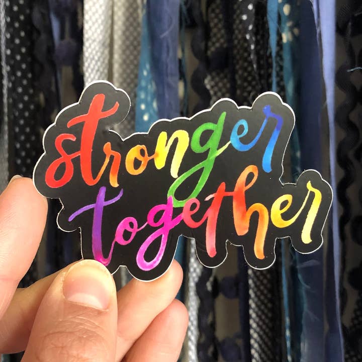 Adesivo Stronger Together//Adesivo Inspirador Rainbow, Adesivo Inspirador, Adesivo Stronger Together por atacado de Paint It Forward