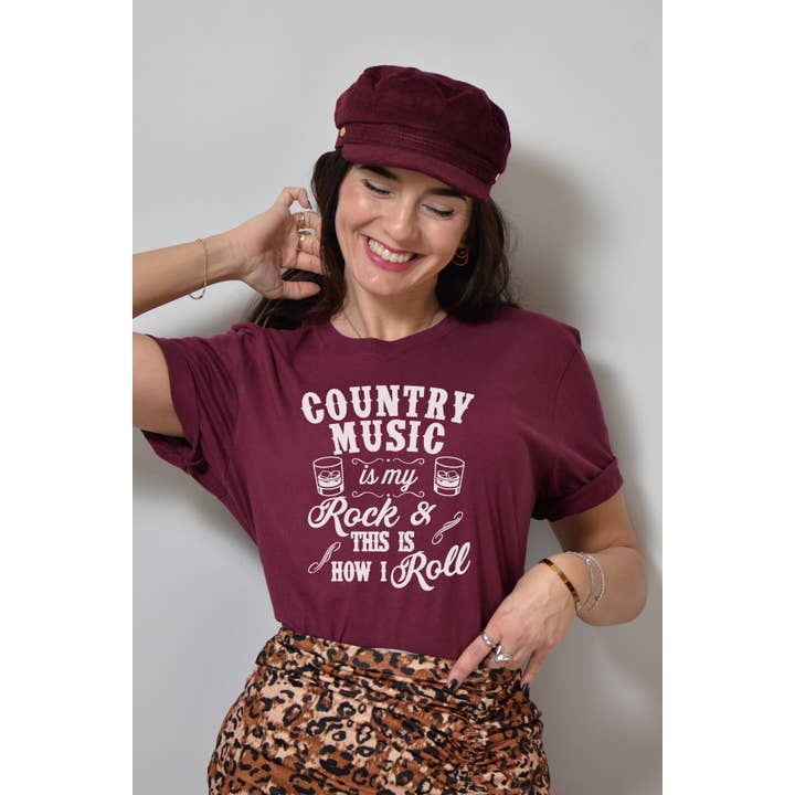 Country Music Is My Rock Graphic Tee for wholesale by Bella Me