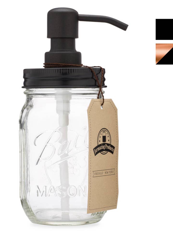 Mason Jar Soap Dispenser - With 16oz Ball Mason Jar for wholesale by Jarmazing Products