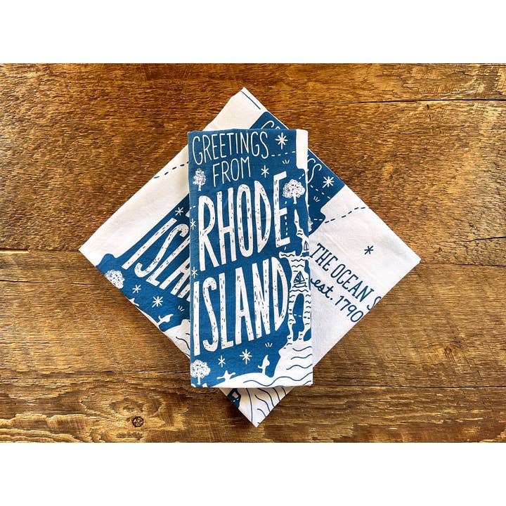 Noteworthy Paper & Press - Wholesale Tea Towel - Rhode Island Tea Towel1