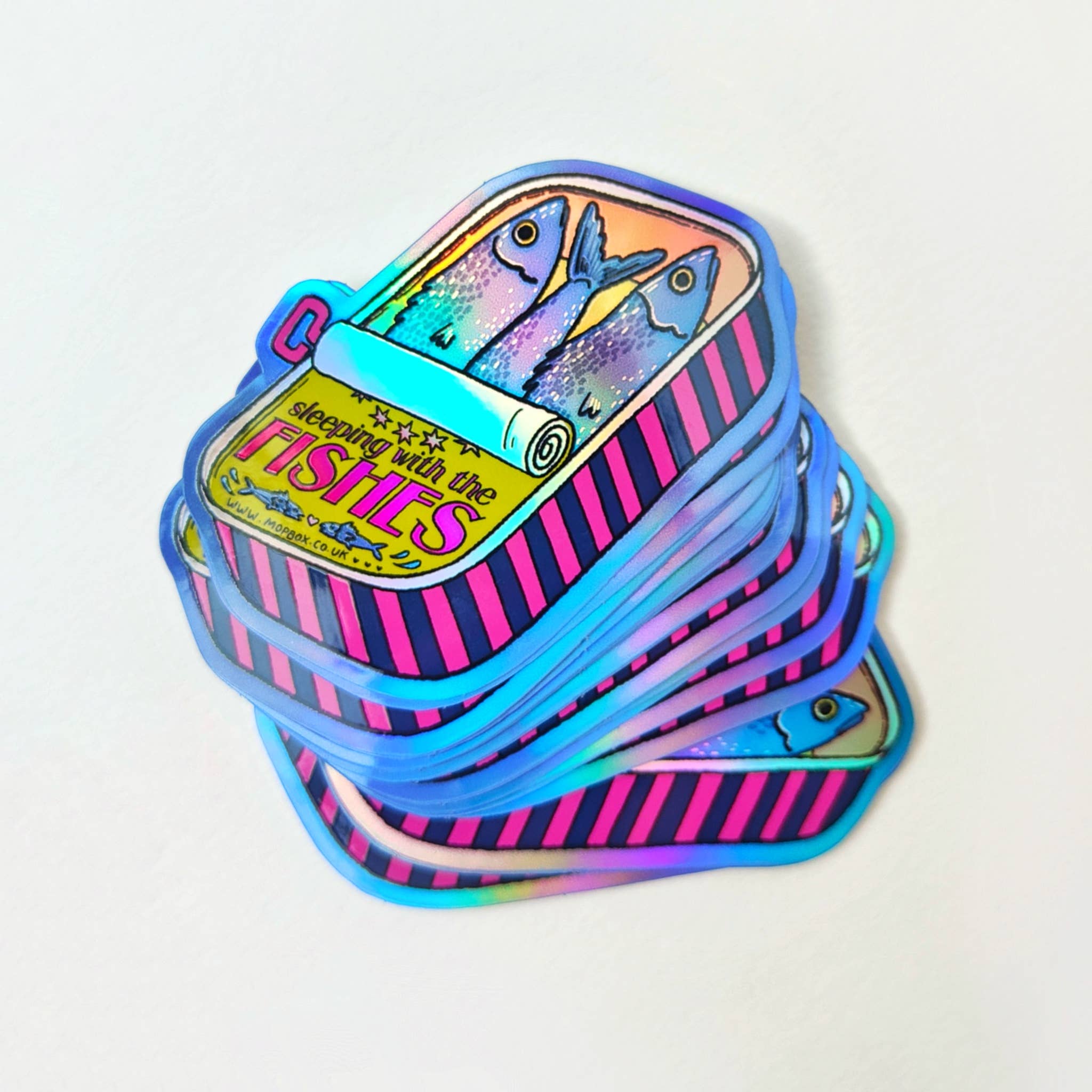 Mimo - Wholesale Sticker - Sardines in a Tin Retro Fish- Vinyl Sticker  (Holographic)2