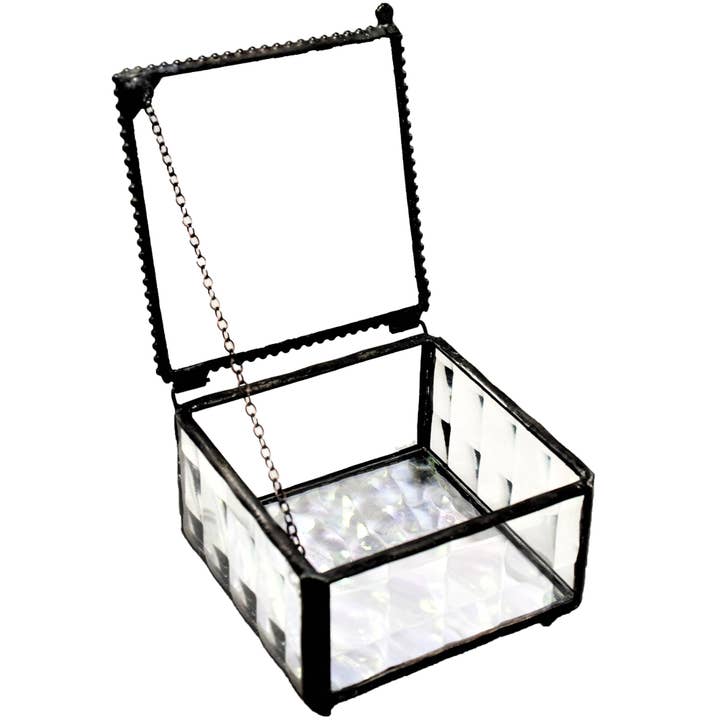 J Devlin Glass Art & Bert Anderson Collection - Wholesale Jewelry Box/Organizer - Clear Beveled Glass Keepsake Jewelry Box J Devlin Box 333