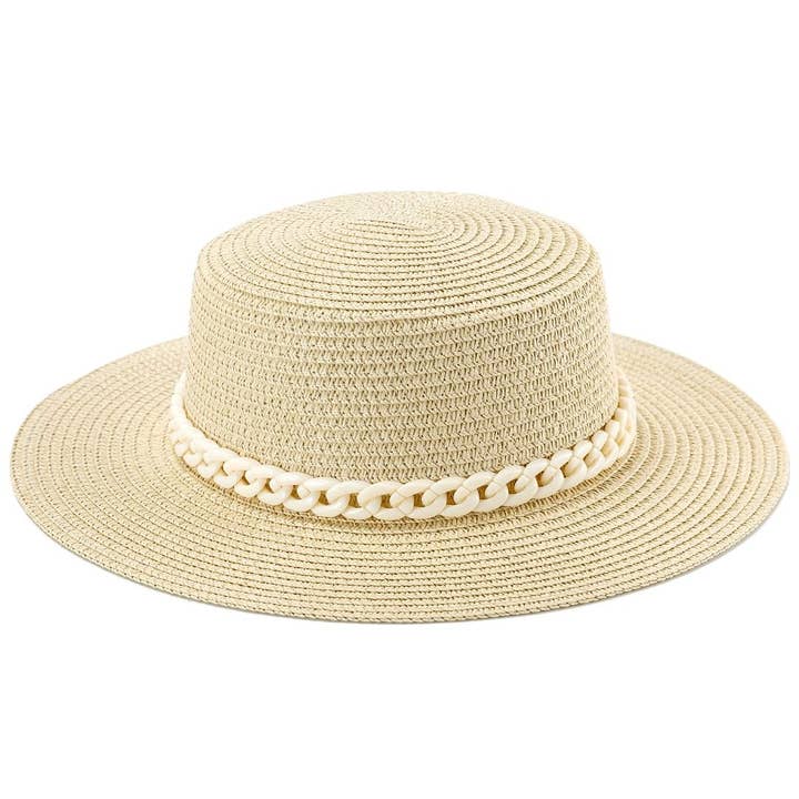 Diacly - Wholesale Straw Hat - Women's - Western Plastic Chain Straw Boater Hat