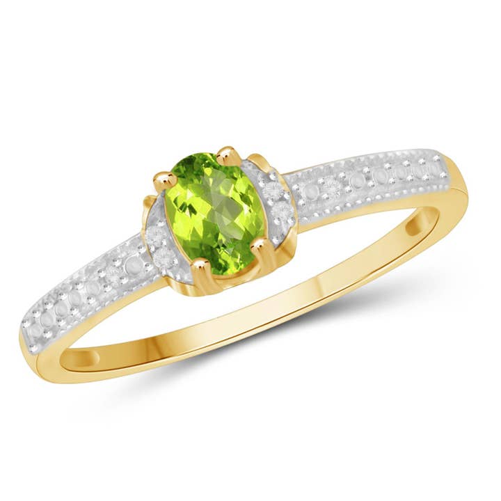 1/2 Karat T.GW Peridot Og 1/20 Carat T.W. hvid diamant for engroshandel hos JewelonFire