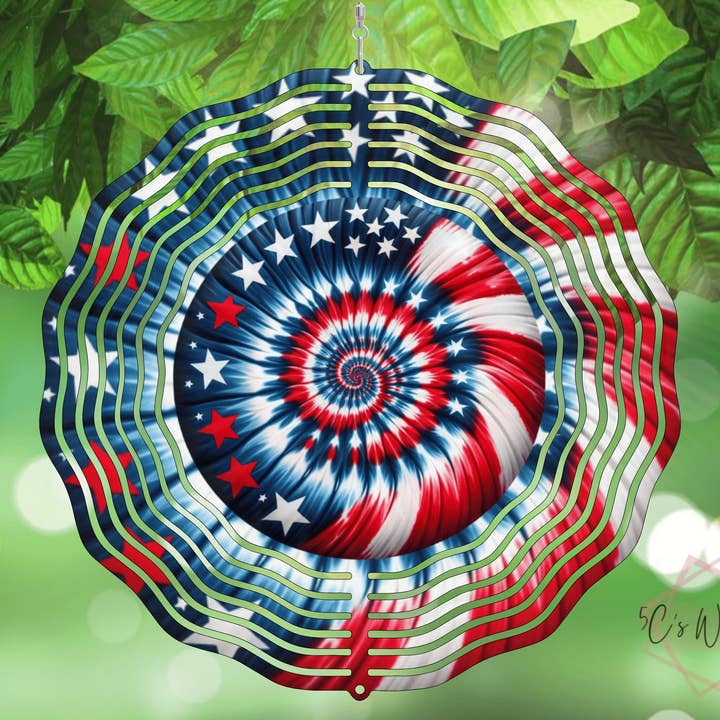 USA Flag Swirl Wind Spinner for wholesale by 5C's Wholesale