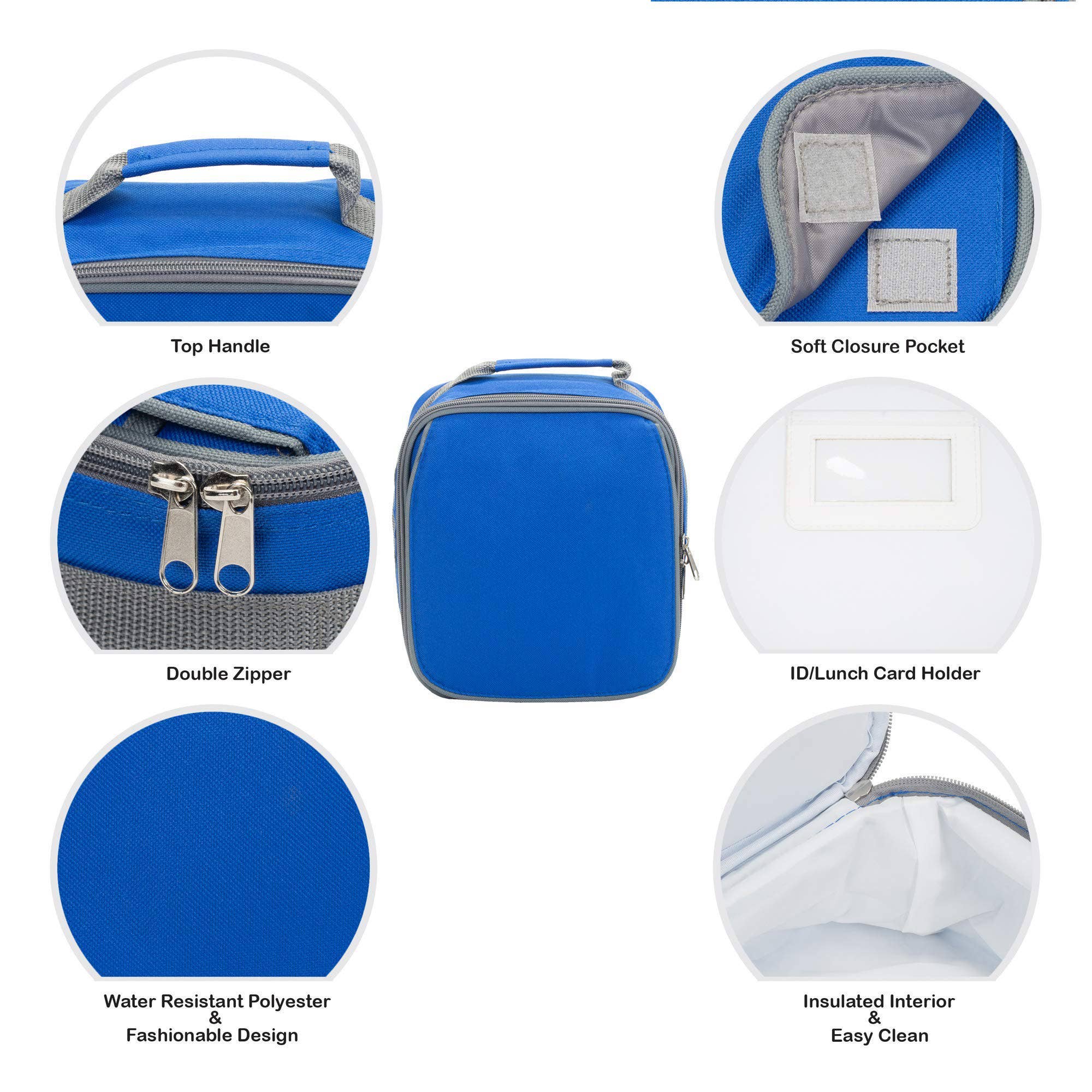 Dicksons – Großhandel Lunchbox/-tasche – Kinder – Lunchbag in Kobaltblau und Grau2