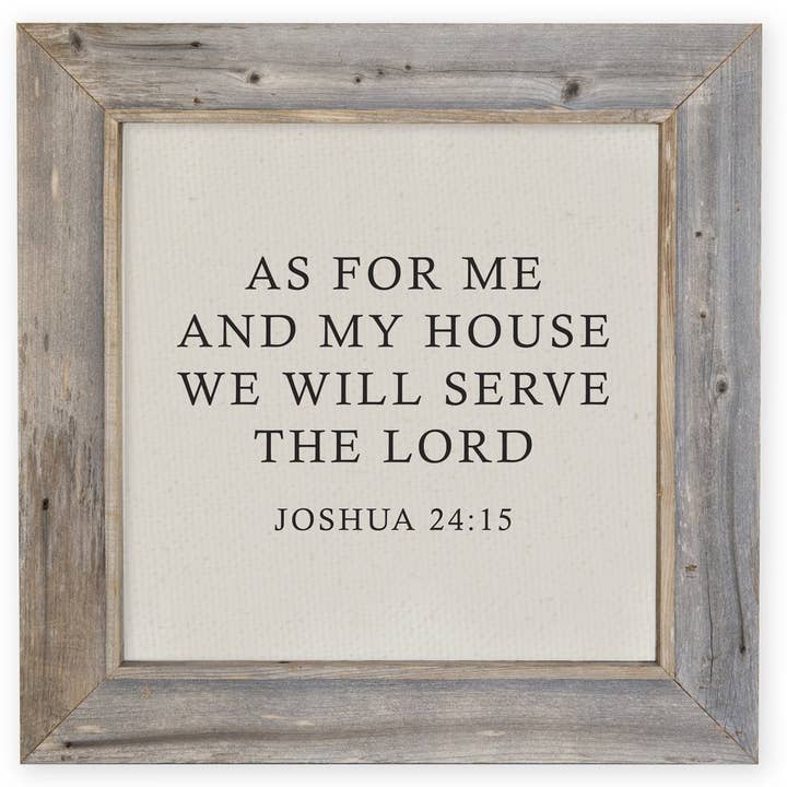 Quant à moi et à ma maison... - Cadre rustique 30 x 30 pour la vente par Brayden and Brooks