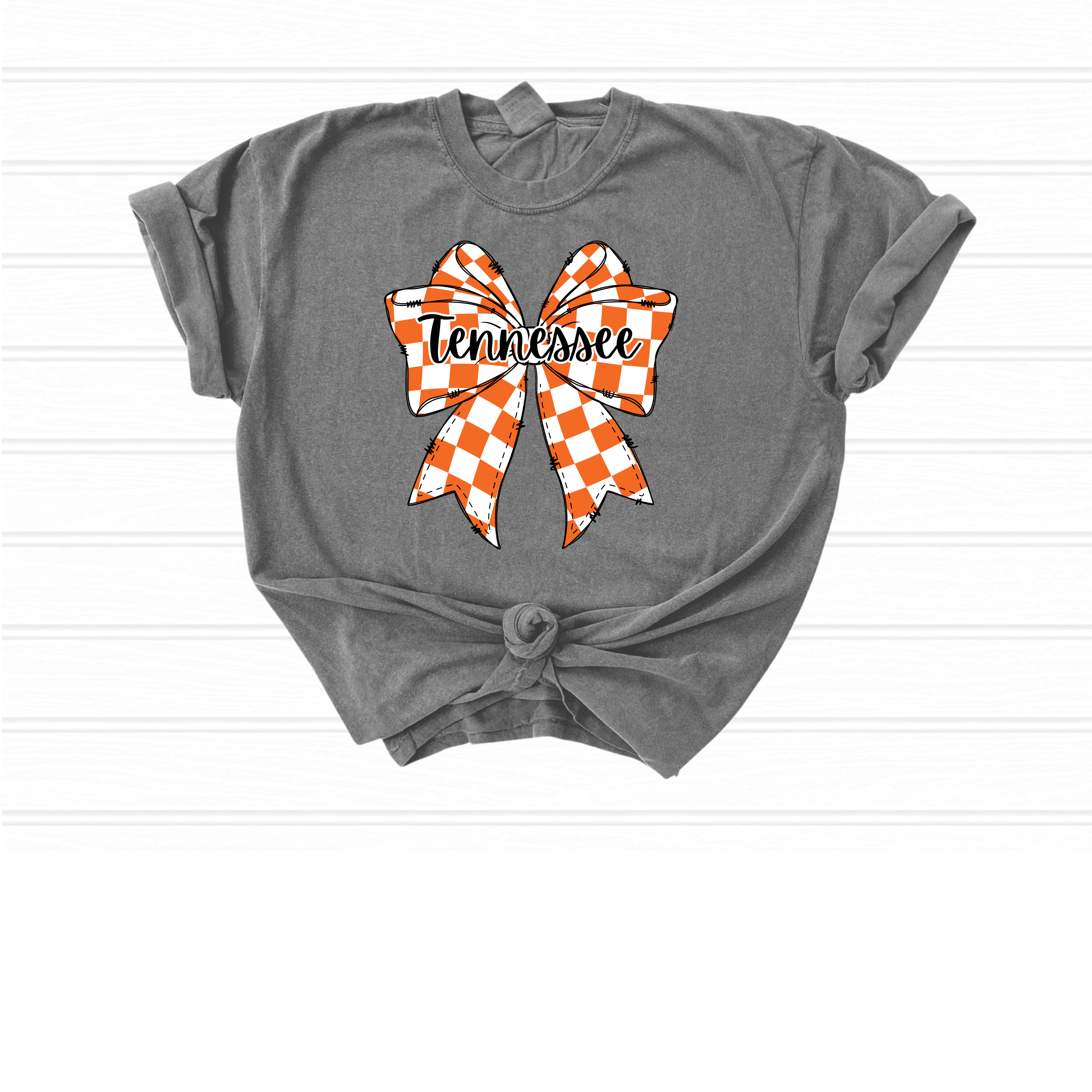 Cotton Threads - Wholesale Shirt - Women's - Tennessee bow checker kids and adult tee 0