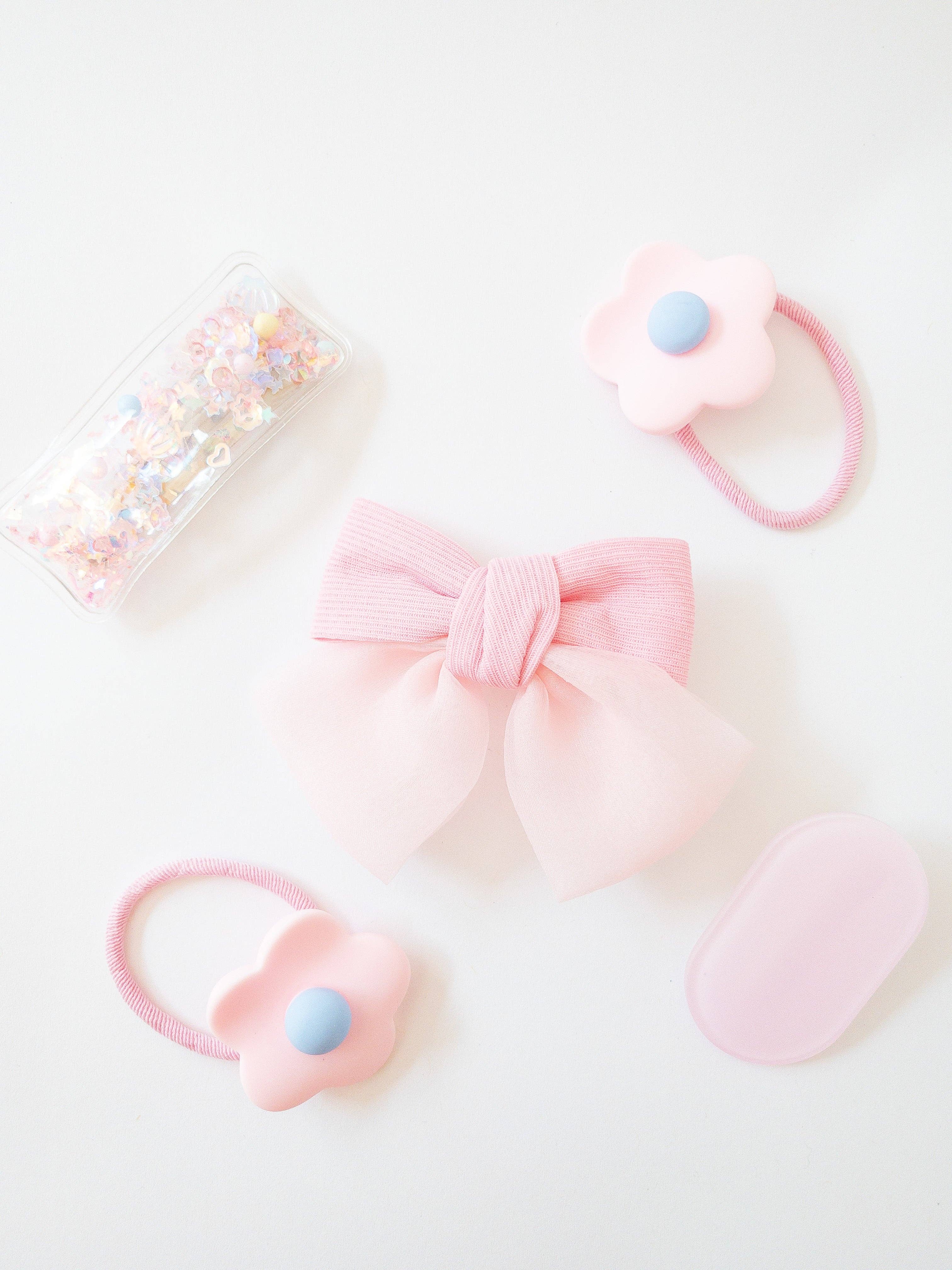 Eggy Cakes - Wholesale Haaraccessoireset - kinderen - Shay Bow and Confetti 5-delige haarclipset10