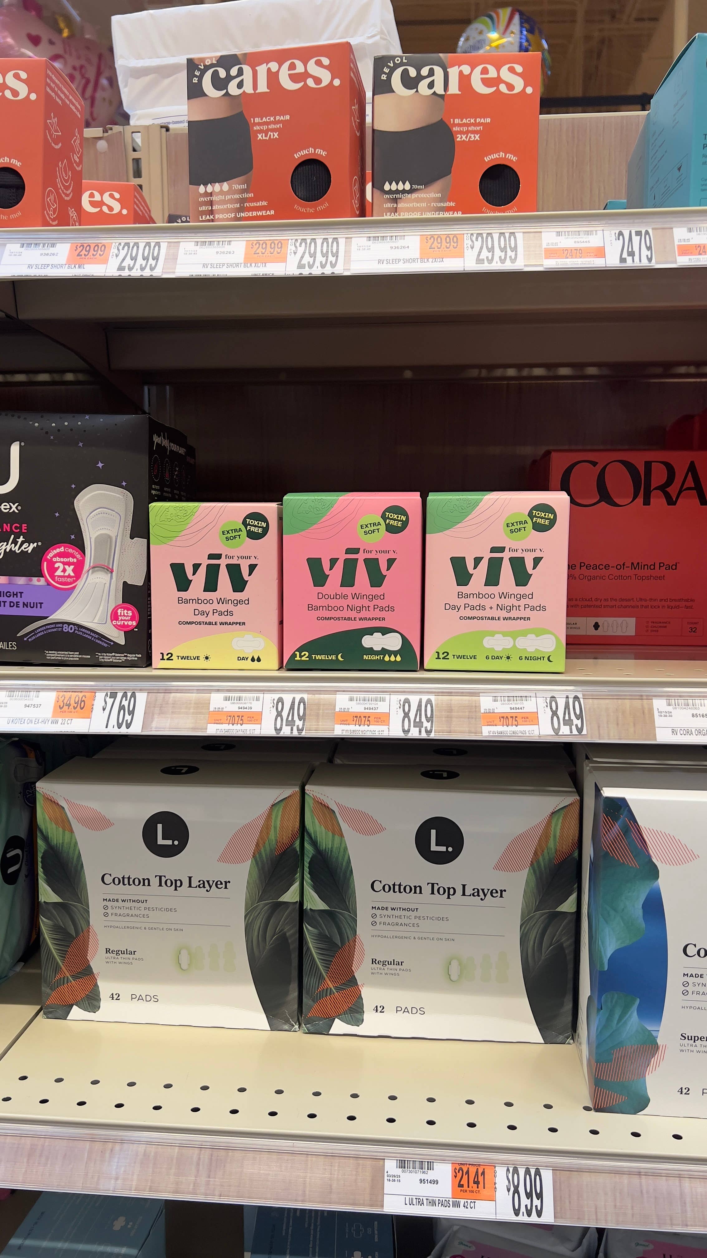 Viv for your V - Wholesale Menstrual Pad/Liner - Viv Bamboo Winged Pads - Plant-Based Day & Night Pads8