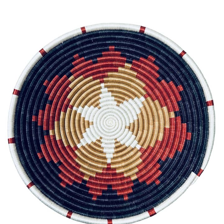 The African Home Goods - Wholesale Mand - Afrikaanse Rwandese geweven mand roodachtig