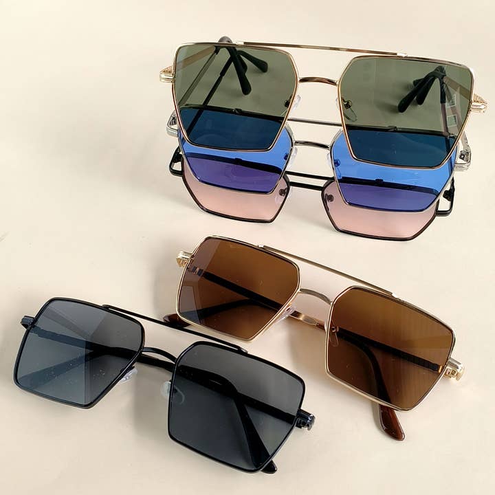 ACCITY - Wholesale Sunglasses - Women's - FLAT TOP FRAME SQUARE SUNGLASSES_CWASG010012